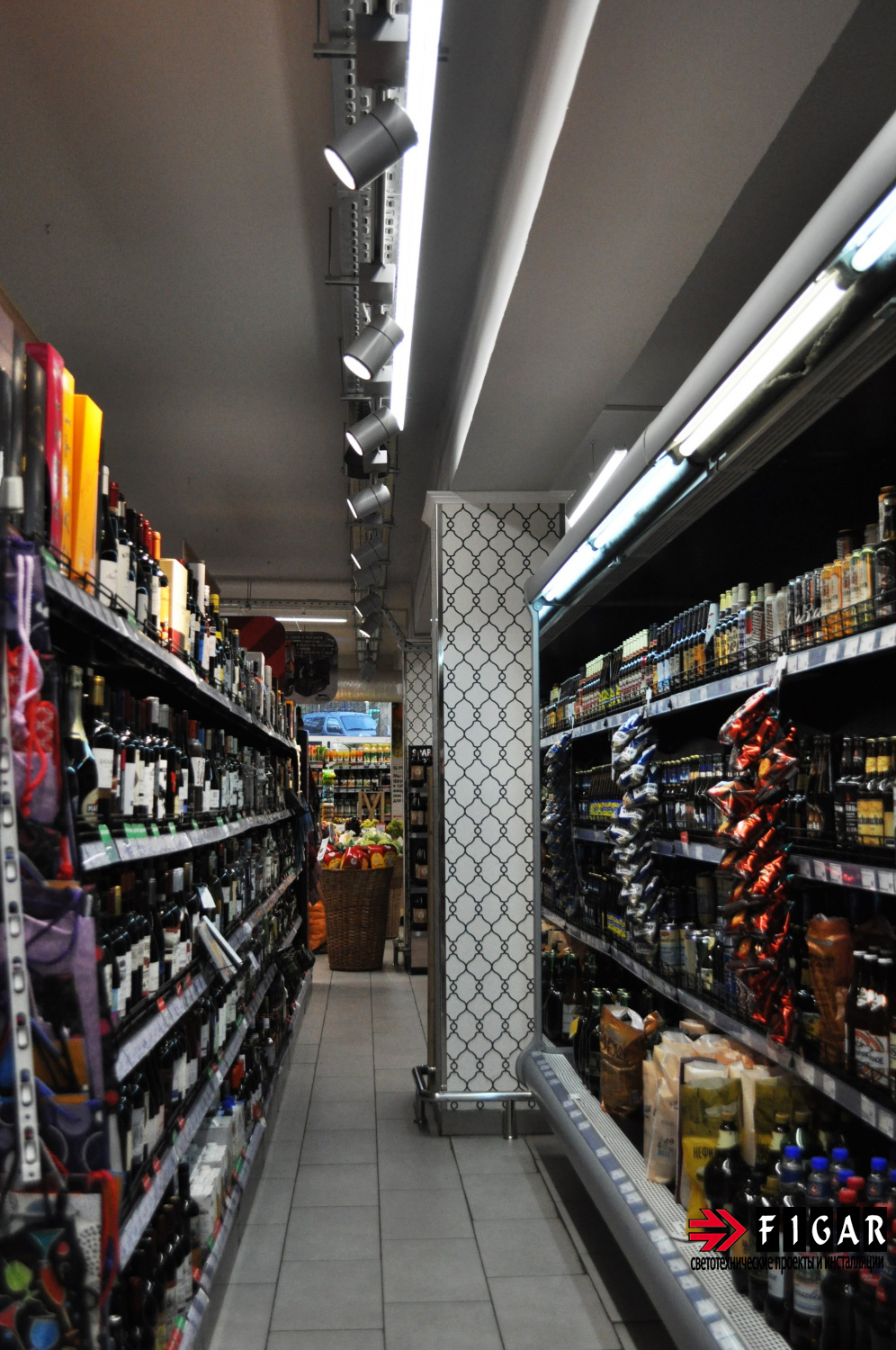 Освещение в супермаркете "EUROSPAR" Каховка