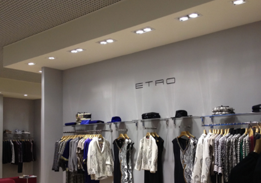 Освещение магазина одежды итальянского бренда ETRO