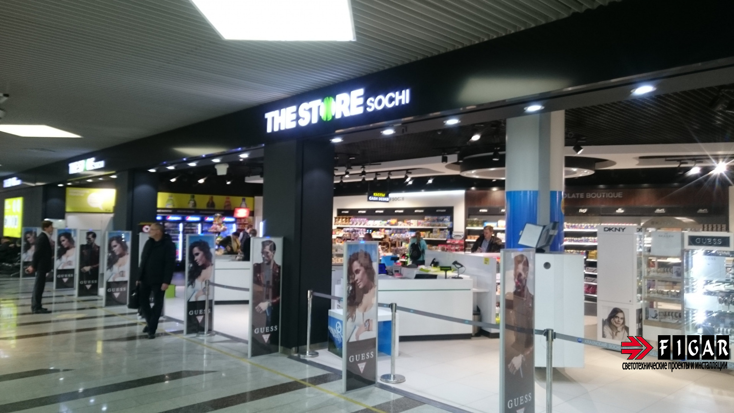 Освещение магазина беспошлинной торговли THE STORE Sochi 