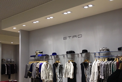 Освещение магазина одежды итальянского бренда ETRO